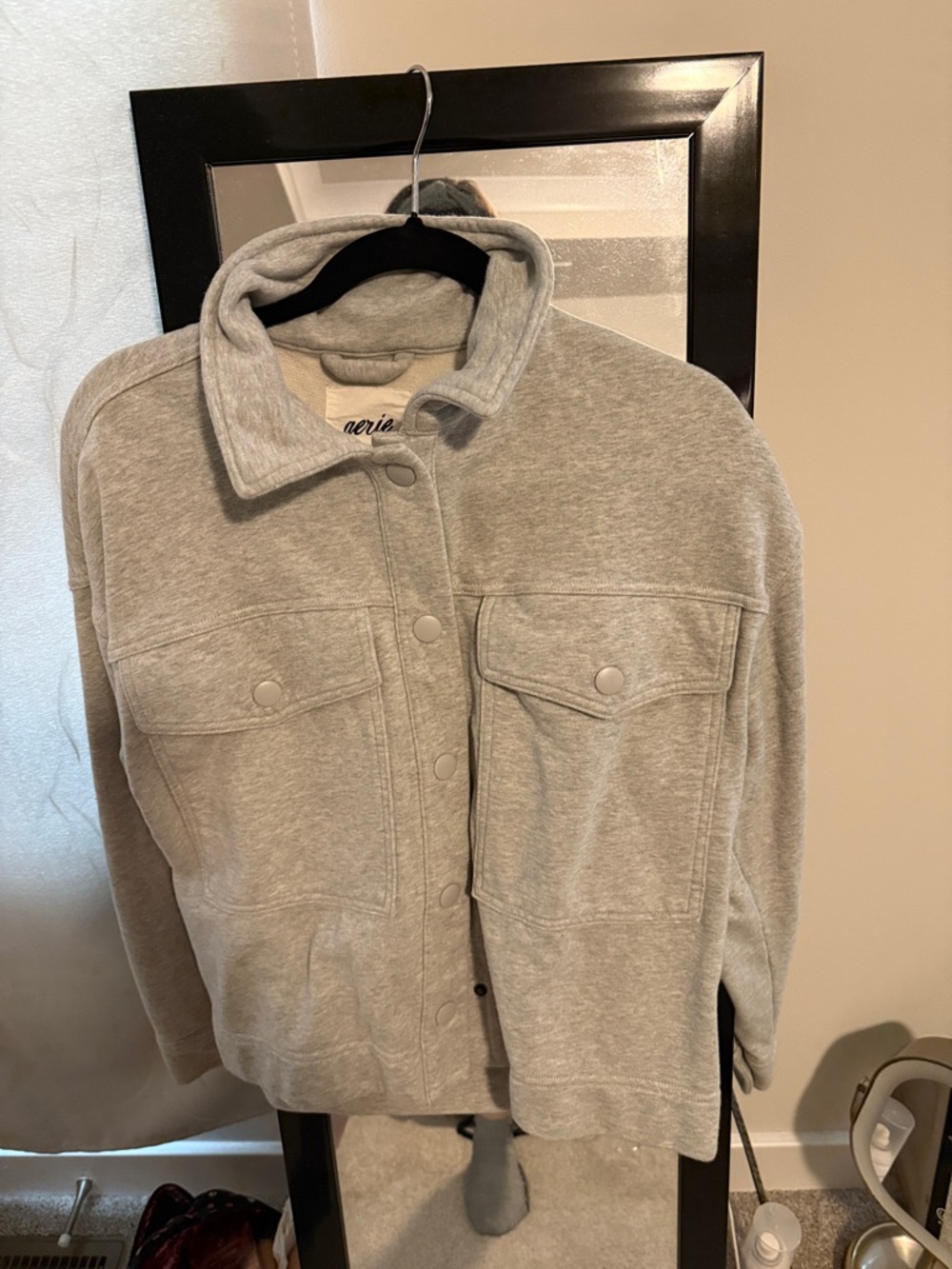 aerie Grey Button up shacket NWOT